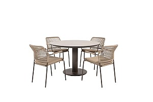 Taste by 4 Seasons Outdoor Barista dining set met Sarah eettafel rond Ø 120cm Terre