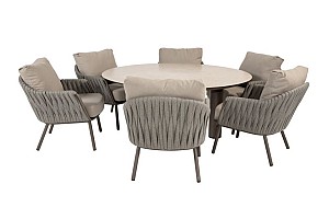 Taste by 4 Seasons Outdoor Cannes low dining set met Donato low dining tafel Ø 160cm Terre