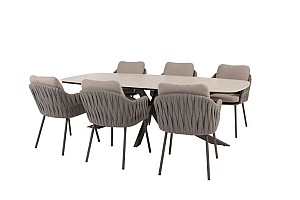 Taste by 4 Seasons Outdoor Cannes dining set met Prado eettafel organisch Terre - Niet meer leverbaa