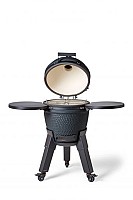 Kamado royal blue incl. pedestal & side-table - incl. aluminium black legs (incl. wheels)
