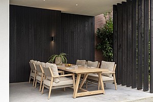 Taste by 4 Seasons Outdoor Noah low dining tafel brushed teak 300 x 100 cm