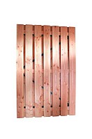 Douglas geschaafde plankendeur op zwart verstelbaar stalen frame, 16 mm, 120 x 195 cm, onbehandeld.