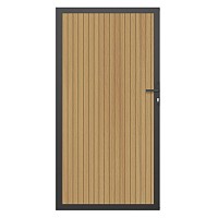 NewTechWood Co-extrusie composiet deur in aluminium frame, verticaal triple, 100 x 195 cm, Red Cedar