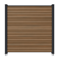 NewTechWood co-extrusie composiet scherm Triple, 180 x 180 cm, Teak/zwart.