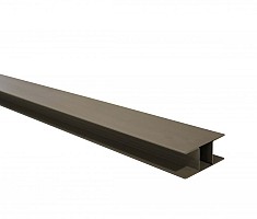 Stalen H-gleufpaal met structuur poedercoating, 4,2 x 9,6 x 184 cm, kwartsgrijs RAL7039