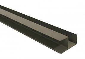 Stalen hoekprofiel met structuur poedercoating t.b.v. H-gleufpaal, 4 x 8 x 220 cm, kwartsgrijs RAL70