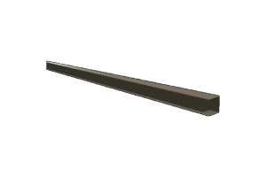 Stalen U-profiel met structuur poedercoating t.b.v. H-gleufpaal, 3,5 x 4 x 220 cm, kwartsgrijs RAL70