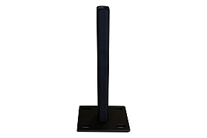 Stalen voetplaat met structuur poedercoating t.b.v. H-gleufpaal, 12 x 15 x 33 cm, zwart RAL9005