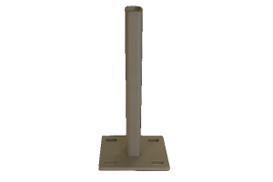 Stalen voetplaat met structuur poedercoating t.b.v. H-gleufpaal, 12 x 15 x 33 cm, kwartsgrijs RAL703