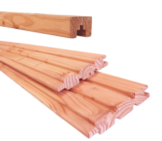 Douglas plankenscherm 2 zijdig triple profiel inclusief afdekkap, 187 x 224 cm, onbehandeld.