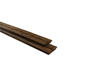 Douglas geschaafd 2-zijdig dubbel rhombus profielplank, 2,7 x 14,5 x 400 cm, bruin geimpregneerd