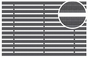 Mat schoonl 100x50x2 CM alum rubber zwa.