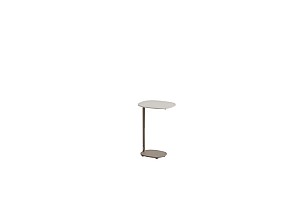 4 Seasons Outdoor Sofie bijzettafel mocca met keramisch tafelblad oyster 35 x 30 cm (H 50)