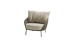 4 Seasons Outdoor Vera lounge stoel mocca incl. 2 kussens