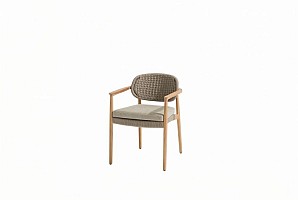 Taste by 4 Seasons Outdoor Milou dining stoel rustic teak incl. kussen