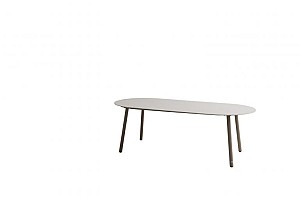 Taste by 4 Seasons Outdoor Alba eettafel mocca met keramisch tafelblad oyster 220 x 100 cm (H 75)