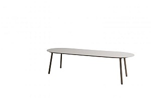 Taste by 4 Seasons Outdoor Alba eettafel mocca met keramisch tafelblad oyster 280 x 100 cm (H 75)