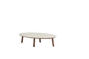 Taste by 4 Seasons Outdoor Salute ovale salontafel spicy met keramisch tafelblad oyster 120 x 65 cm 