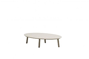 Taste by 4 Seasons Outdoor Salute ovale salontafel mocca met keramisch tafelblad oyster 120 x 65 cm 
