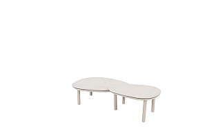 Taste by 4 Seasons Outdoor Monroe set van 2 salontafels linen 65 cm Ø (H 32) en 80 cm Ø (H 27)