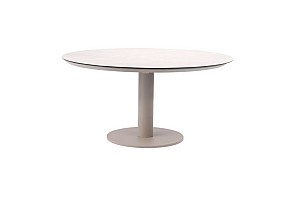 Taste by 4 Seasons Outdoor Sarah low dining tafel linen met printed keramiek top 130 cm Ø