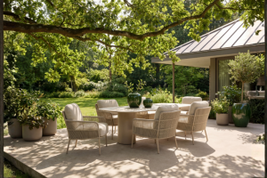 Taste by 4 Seasons Outdoor Maya low dining set latte