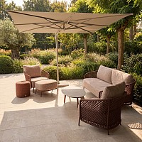 4 Seasons Outdoor Vista loungeset spicy met Solaris parasol