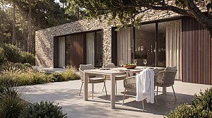 Taste by 4 Seasons Outdoor Wave dining set linen