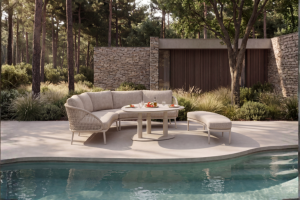 Taste by 4 Seasons Outdoor Wave modulaire low dining set linen