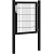 Hillfence metalen enkele poort Premium-line inclusief slot, 100 x 100 cm, zwart.*