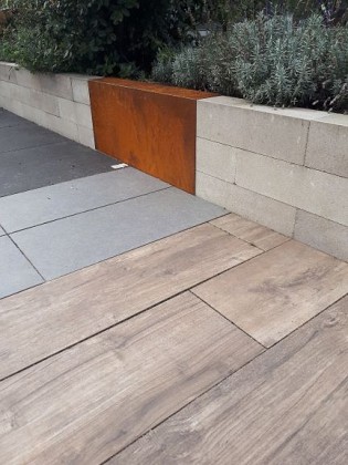 Stapelblok afdekker 15x200x15/43 cm Corten*