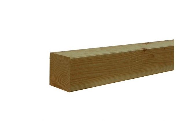Douglas geschaafde paal 12 x 12 x 400 cm, groen geïmpregneerd.*