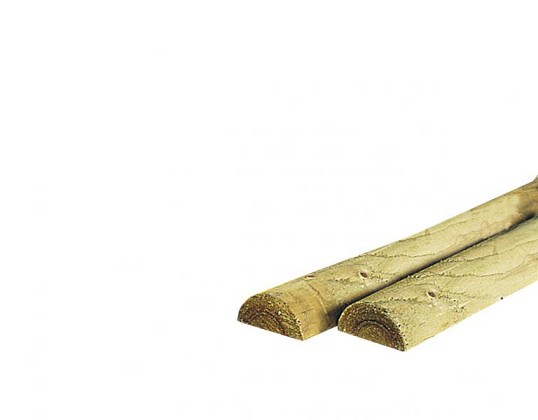 Halfronde regel twee zijden haaks gekort, Ø 7 x 250 cm, groen geïmpregneerd.*