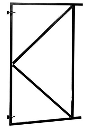 Verstelbaar stalen poortframe 100 x 155 cm, zwart gecoat.*