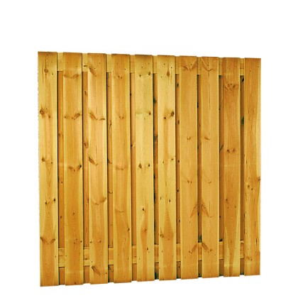 Grenen geschaafd plankenscherm 21-planks 15 mm, 180 x 180 cm, verticaal recht, groen geïmpregneerd.*