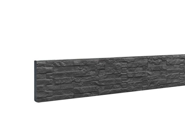 Betonplaat dubbelzijdig leisteenmotief 36 x 3,5 x 184 cm, antraciet ongecoat.*