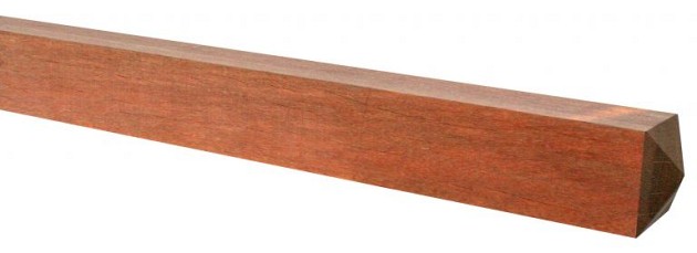AZ Hardhouten paal met diamantkop, 12 x 12 x 300 cm.*