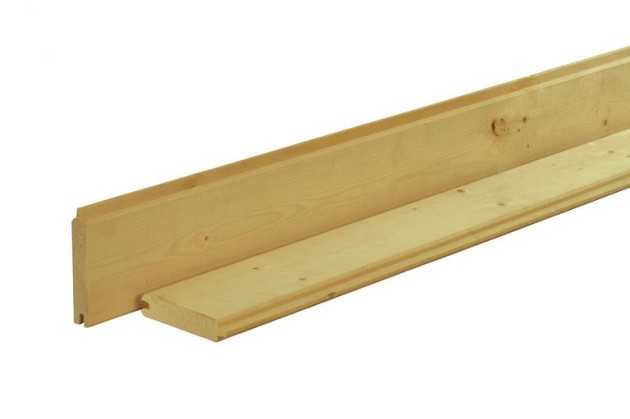 Scandinavisch vuren geschaafd blokhutprofiel 2,8 x 14,5 x 300 cm, groen geïmpregneerd.*