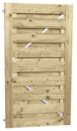 Jumbodeur met slotgat, geschaafd vuren 15 mm op verstelbaar stalen frame 100 x 180 cm, recht horizon