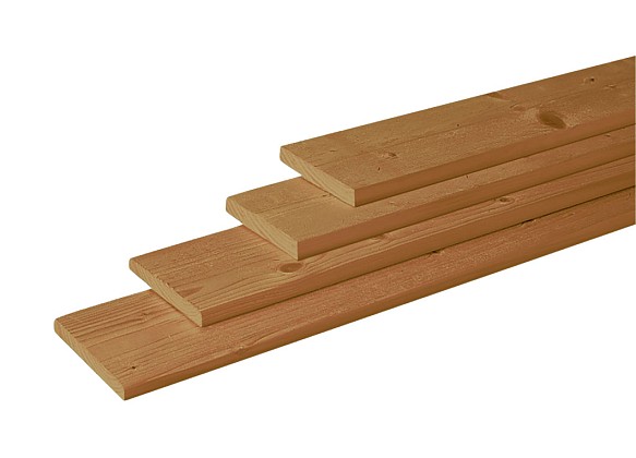 Douglas geschaafde plank 1,6 x 14 x 400 cm, groen geïmpregneerd.*