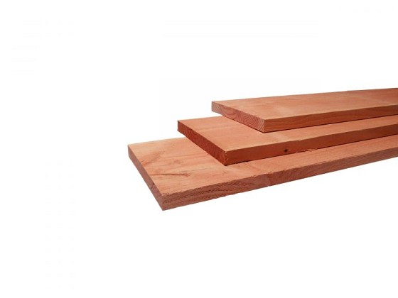 Douglas fijnbezaagde plank 2,5 x 25 x 500 cm, groen geïmpregneerd.*