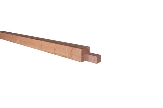 Douglas fijnbezaagde hoekstaander met inkeping t.b.v. zelfbouw 15 x 15 x 240 cm, onbehandeld.*