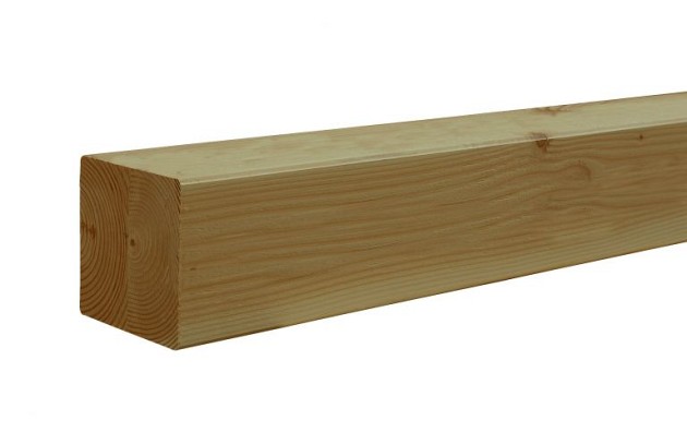 Douglas geschaafde paal duplo verlijmd 14 x 14 x 240 cm, groen geïmpregneerd.*