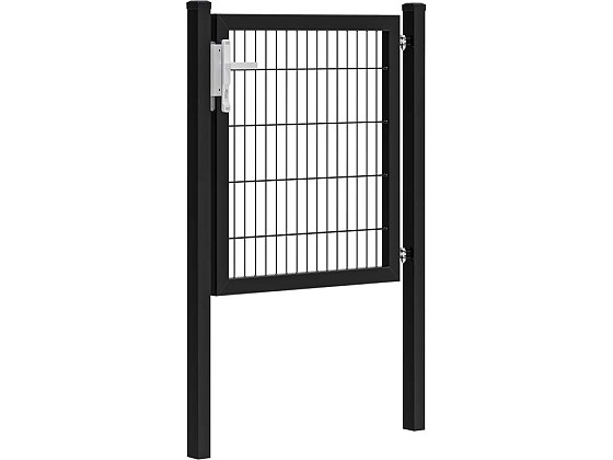 Hillfence metalen enkele poort Premium-line inclusief slot, 100 x 100 cm, zwart.*