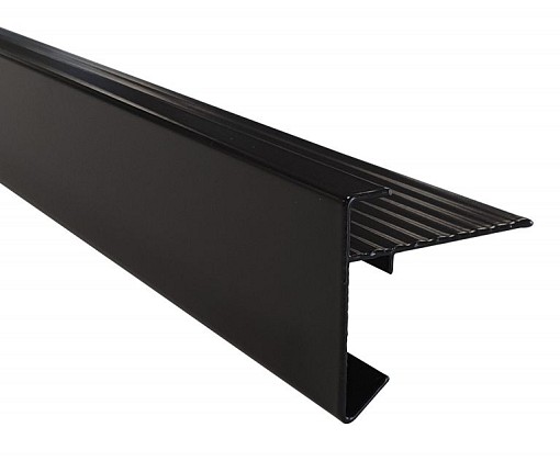 Aluminium daktrim, 4,5 x 4,5 x 250 cm, zwart RAL 9005.*