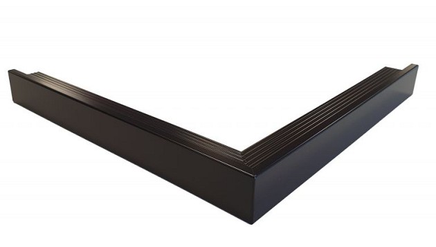 Aluminium daktrim buitenhoek, 4,5 x 4,5 x 40 cm, zwart RAL 9005.*