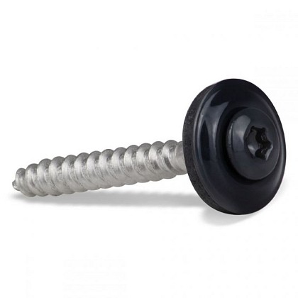 Daktrimschroef RVS met zwarte kop RAL 9005 en EPDM ring, 4,5 x 35 mm, 200 stuks.*