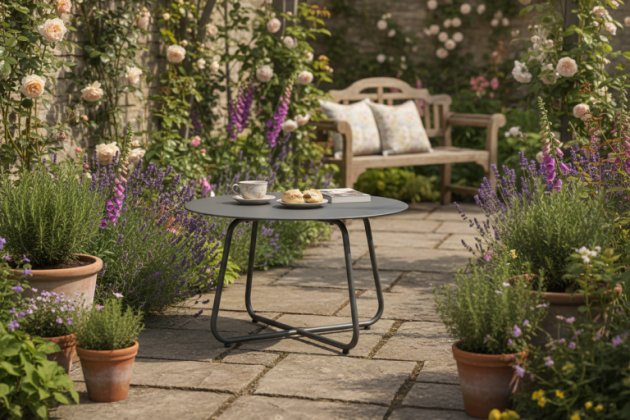 4 Seasons Outdoor Dali bijzettafel rond antraciet 58,5 cm H 35