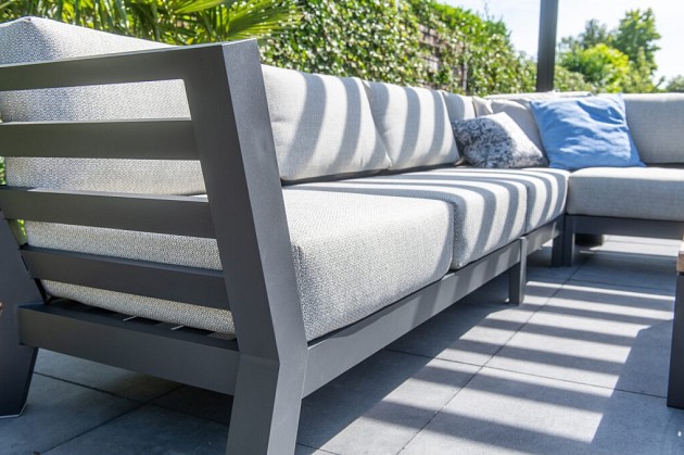 4 Seasons Outdoor Meteoro modulaire 2-zits loungebank armleuning rechts incl. 4 kussens - Antraciet 