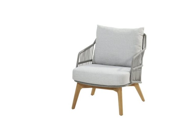 Taste by 4 Seasons Outdoor Tempre Loungestoel teak zilvergrijs incl. kussens - SHOWROOMMODEL
